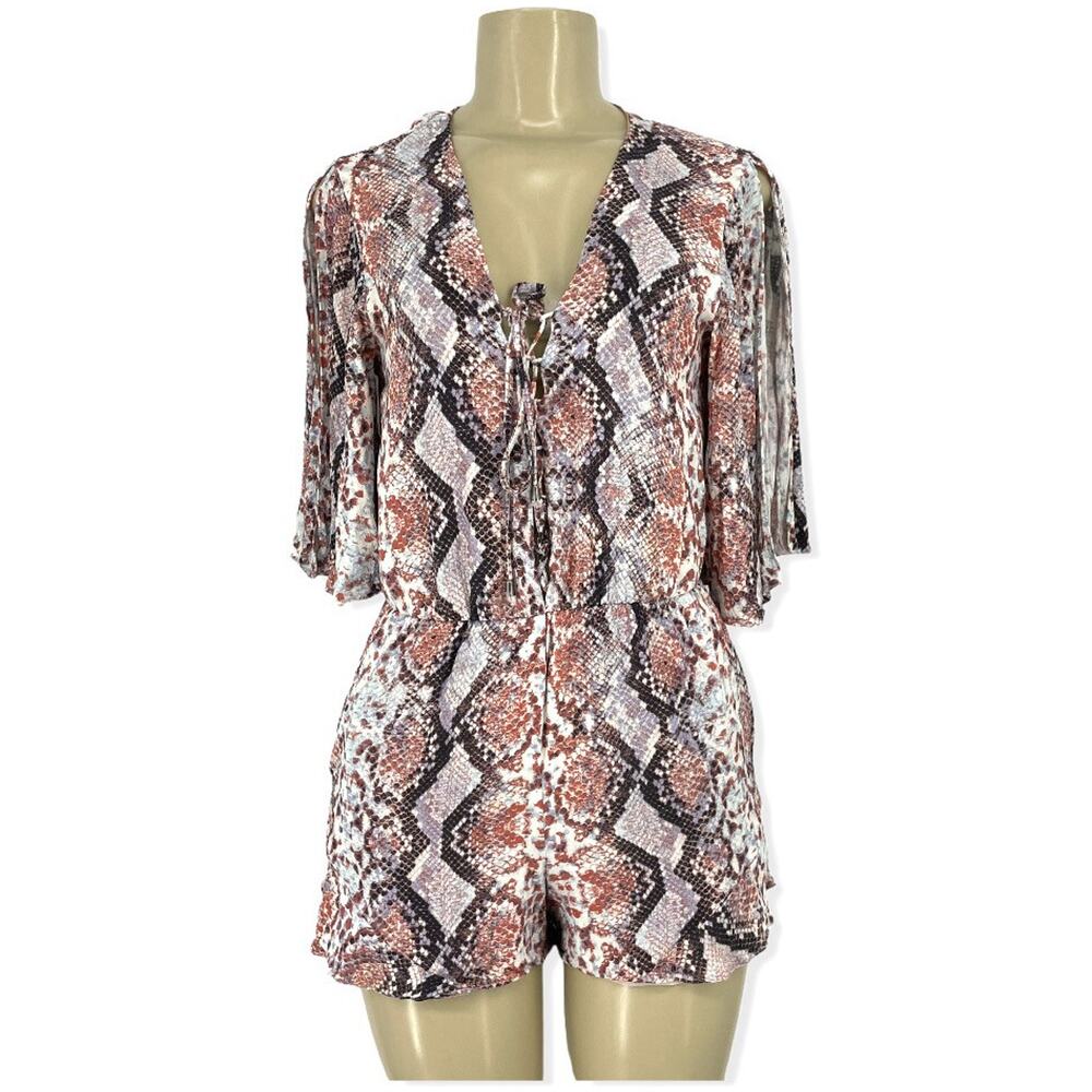 Lovers + Friends Size S Women Animal Print Short Essential Romper Sexy I33